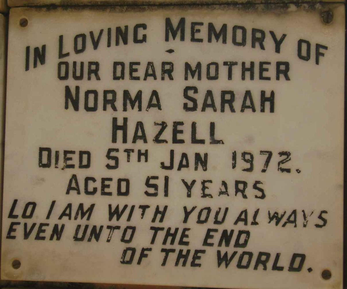 HAZELL Norma Sarah -1972