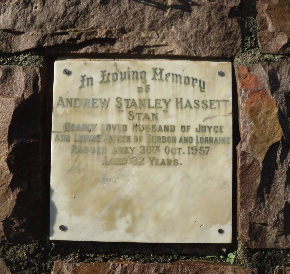 HASSETT Andrew Stanley -1957
