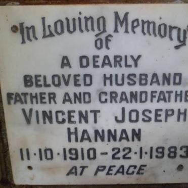 HANNAN Vincent Joseph 1910-1983