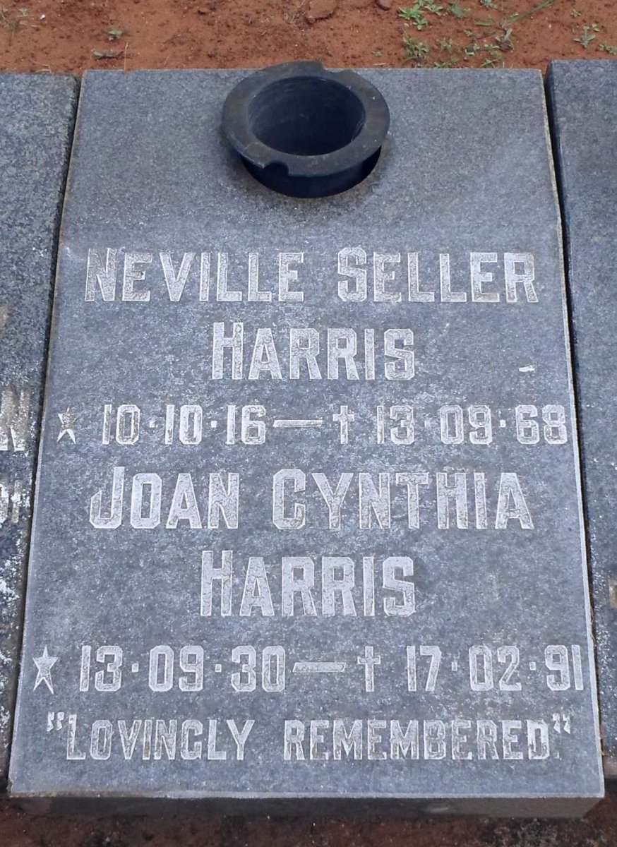 HARRIS Neville Seller 1916-1968 :: HARRIS Joan Cynthia 1930-1991