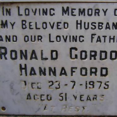 HANNAFORD Ronald Gordon -1975