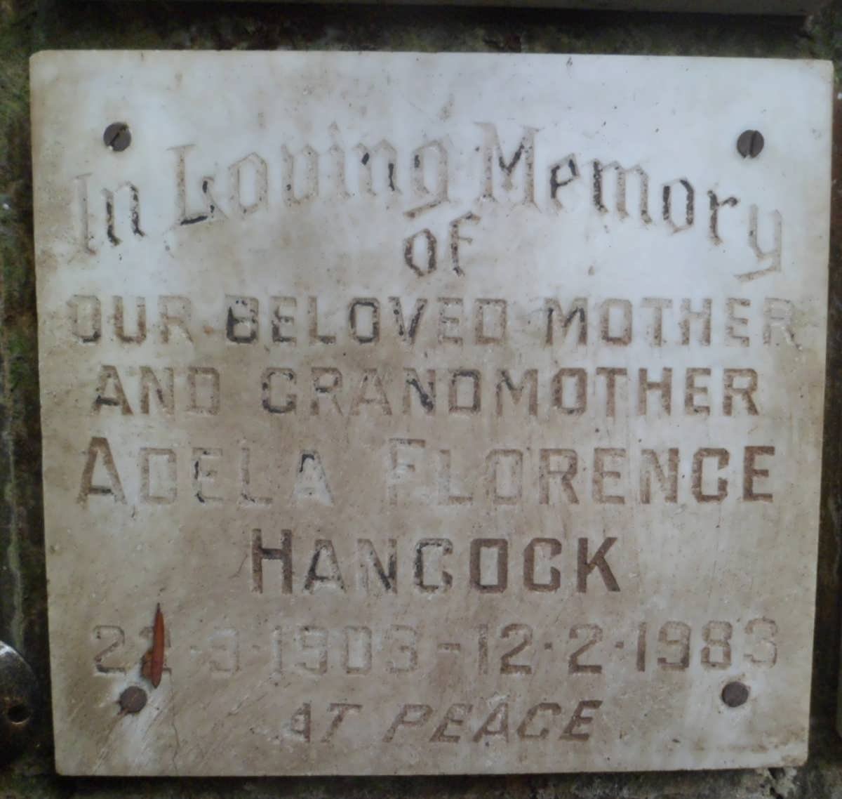 HANCOCK Adela Florence 1903-1983