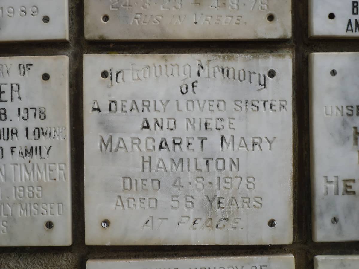 HAMILTON Margaret Mary -1978