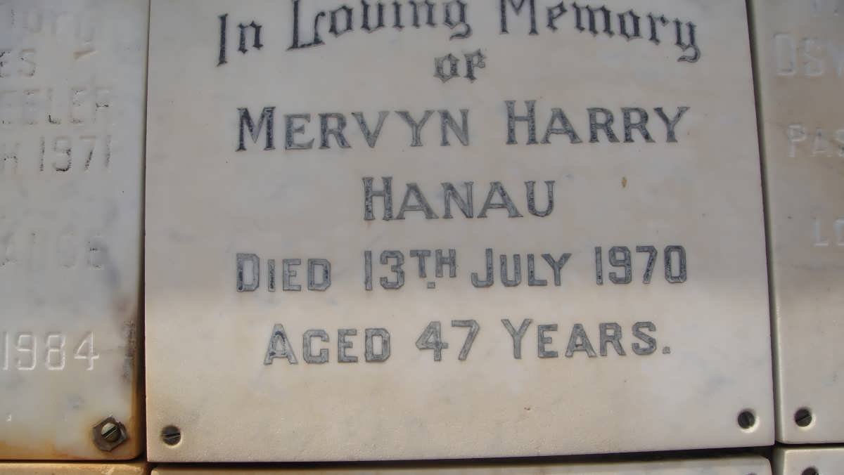 HANAU Mervyn Harry -1970