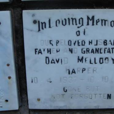 HARPER David Mellody 1937-1987