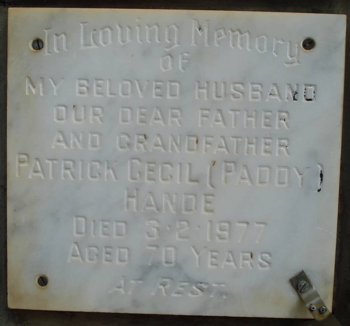 HANDE Patrick Cecil -1977