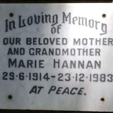 HANNAN Marie 1914-1983