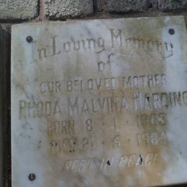 HARDING Rhoda Malvina 1903-1985