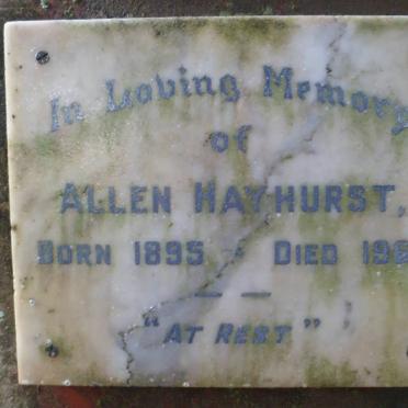 HAYHURST Allen 1895-1962