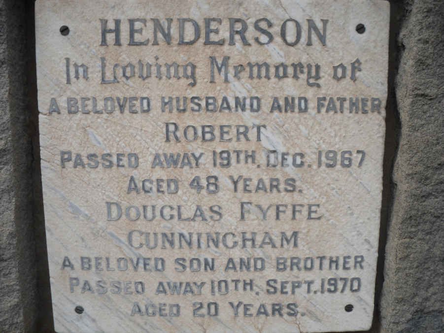 HENDERSON Robert -1967 :: CUNNINGHAM Douglas Fyffe -1970