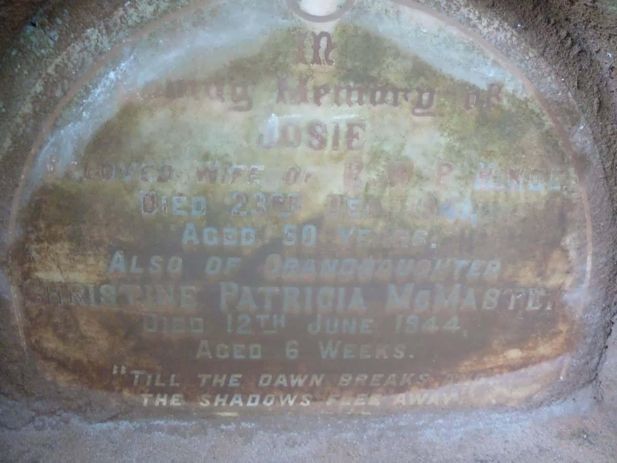 HINDE Josie -1941 :: McMASTER Christine Patricia 1944