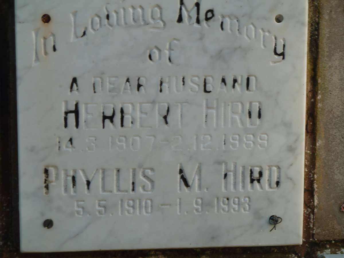 HIRD Herbert 1907-1989 &amp; Phyllis M. 1910-1993