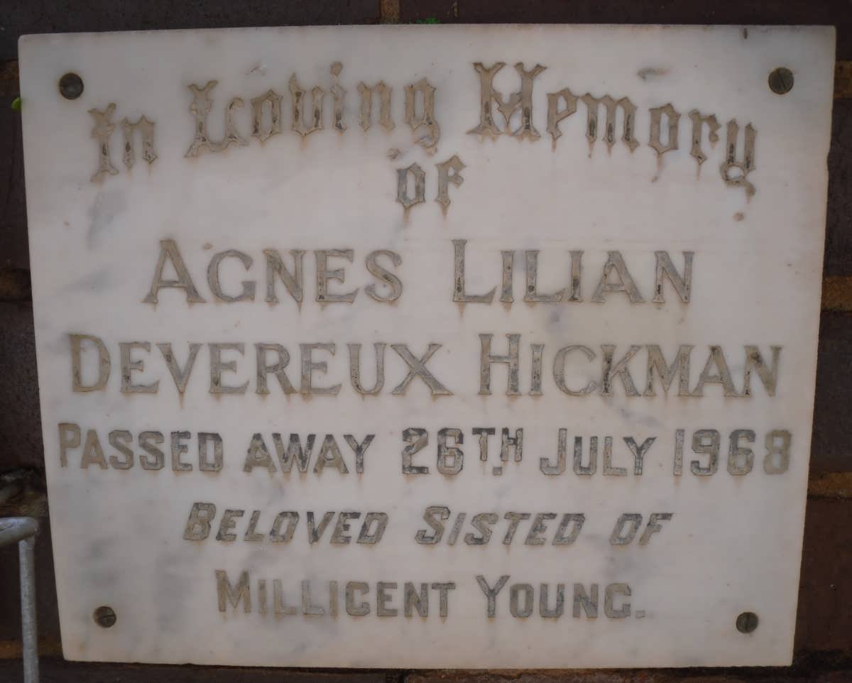 HICKMAN Agnes Lilian Devereux -1968