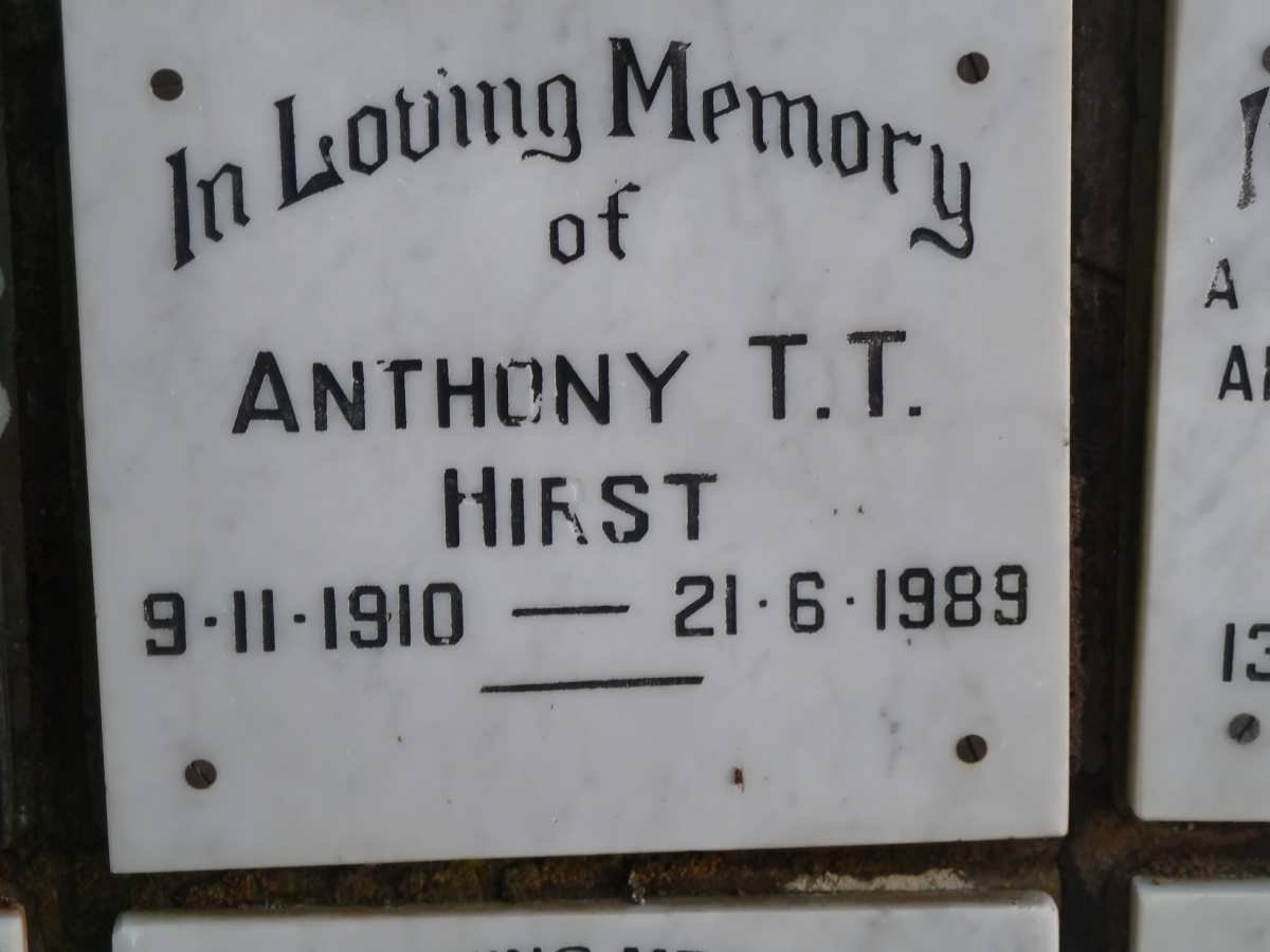 HIRST Anthony T.T. 1910-1989