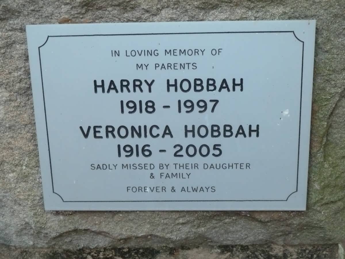 HOBBAH Harry 1918-1997 &amp; Veronica 1916-2005