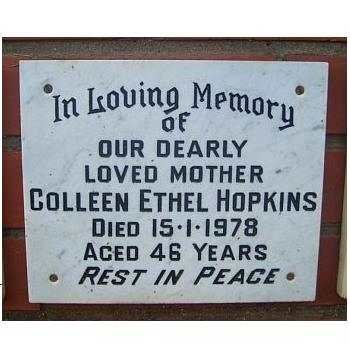 HOPKINS Colleen Ethel 1932-1978