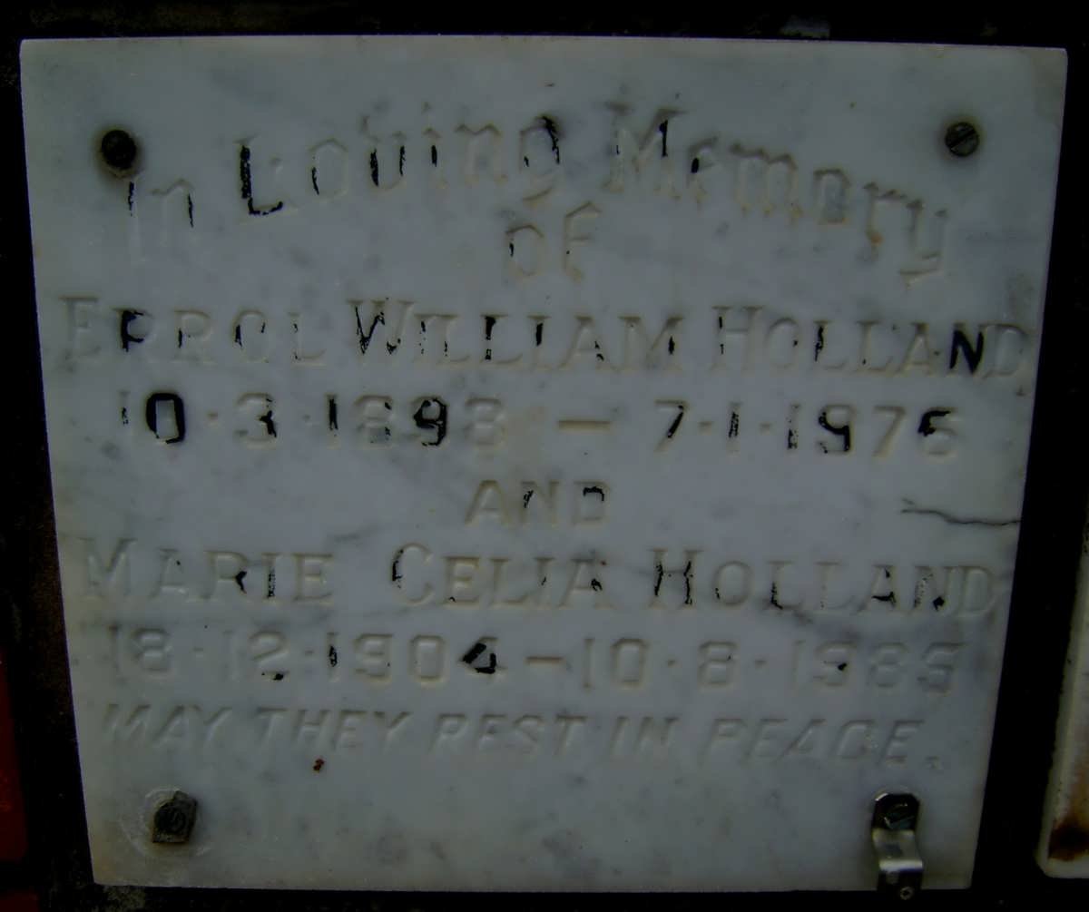HOLLAND Errol William 1898-1975 &amp; Marie Celia 1904-1985