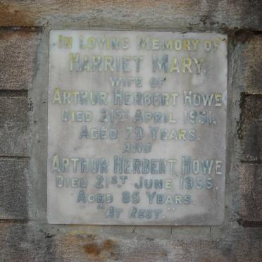 HOWE Arthur Herbert -1955 &amp; Harriet Mary -1951