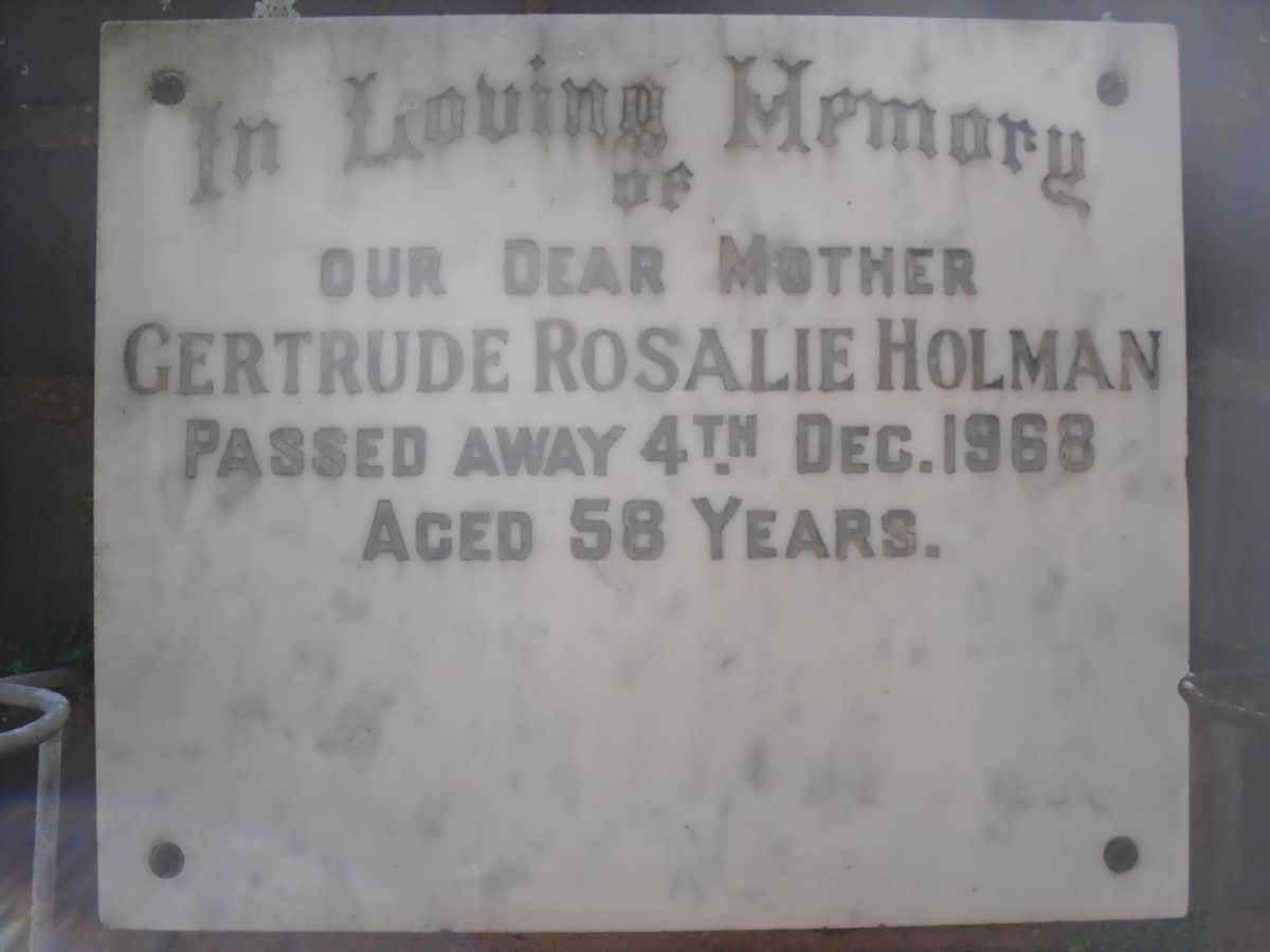 HOLMAN Gertrude Rosalie -1968