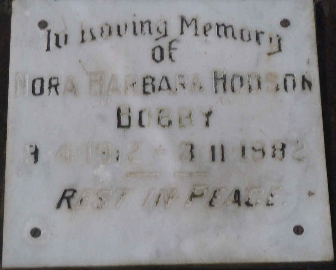 HODSON Nora Barbara 1912-1982