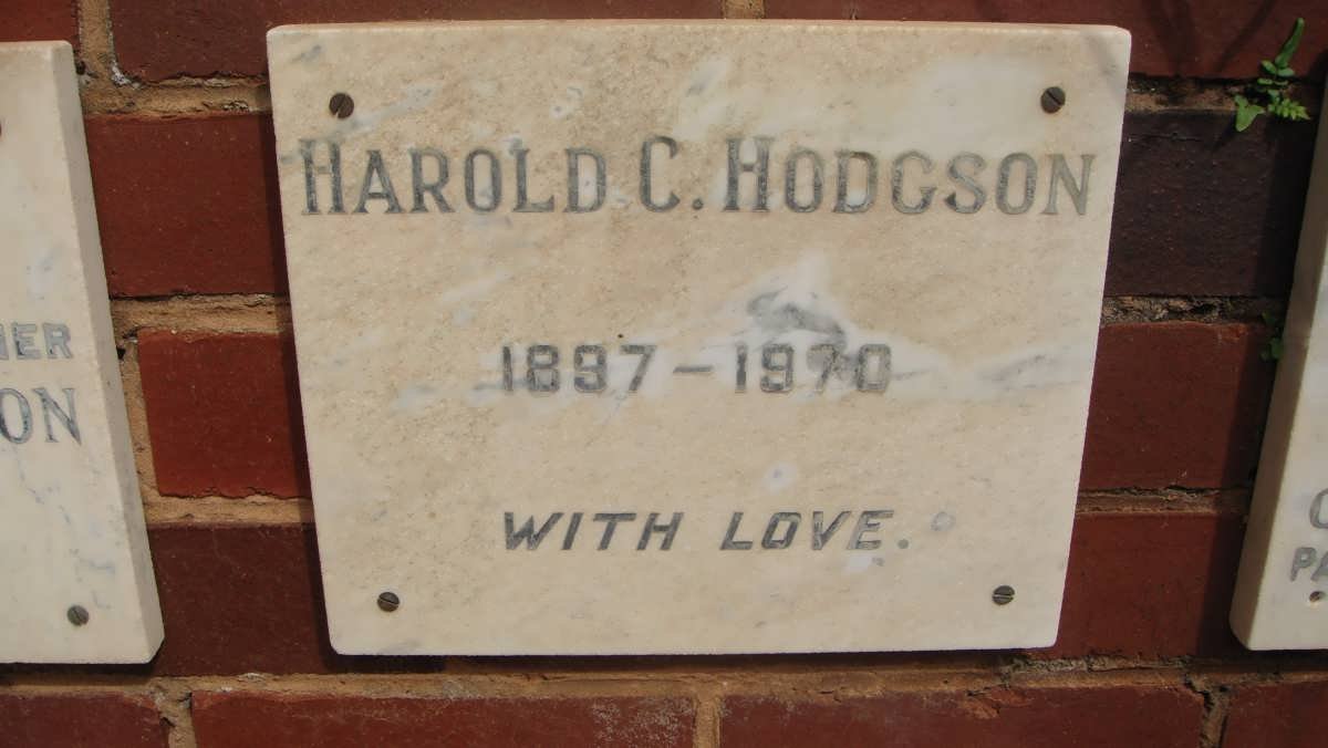 HODGSON Harold C. 1897-1970