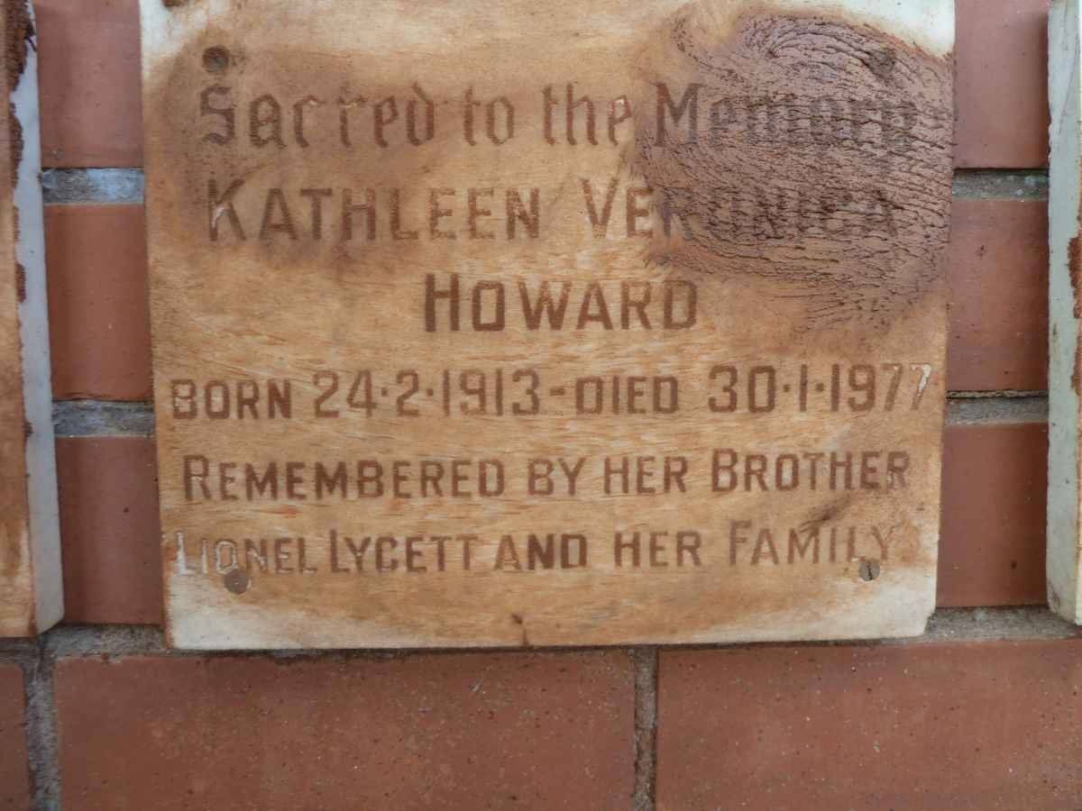 HOWARD Kathleen Veronica 1913-1977
