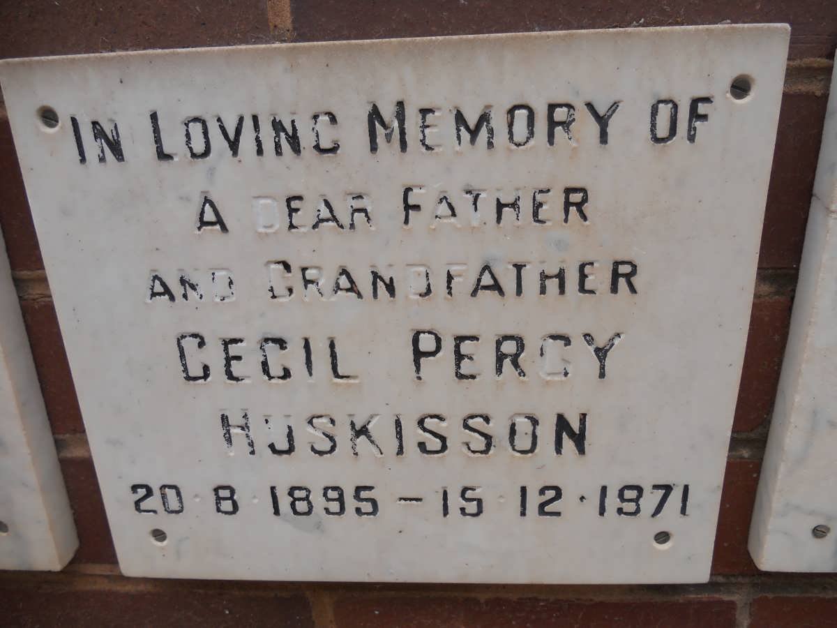 HUSKISSON Cecil Percy 1895-1971