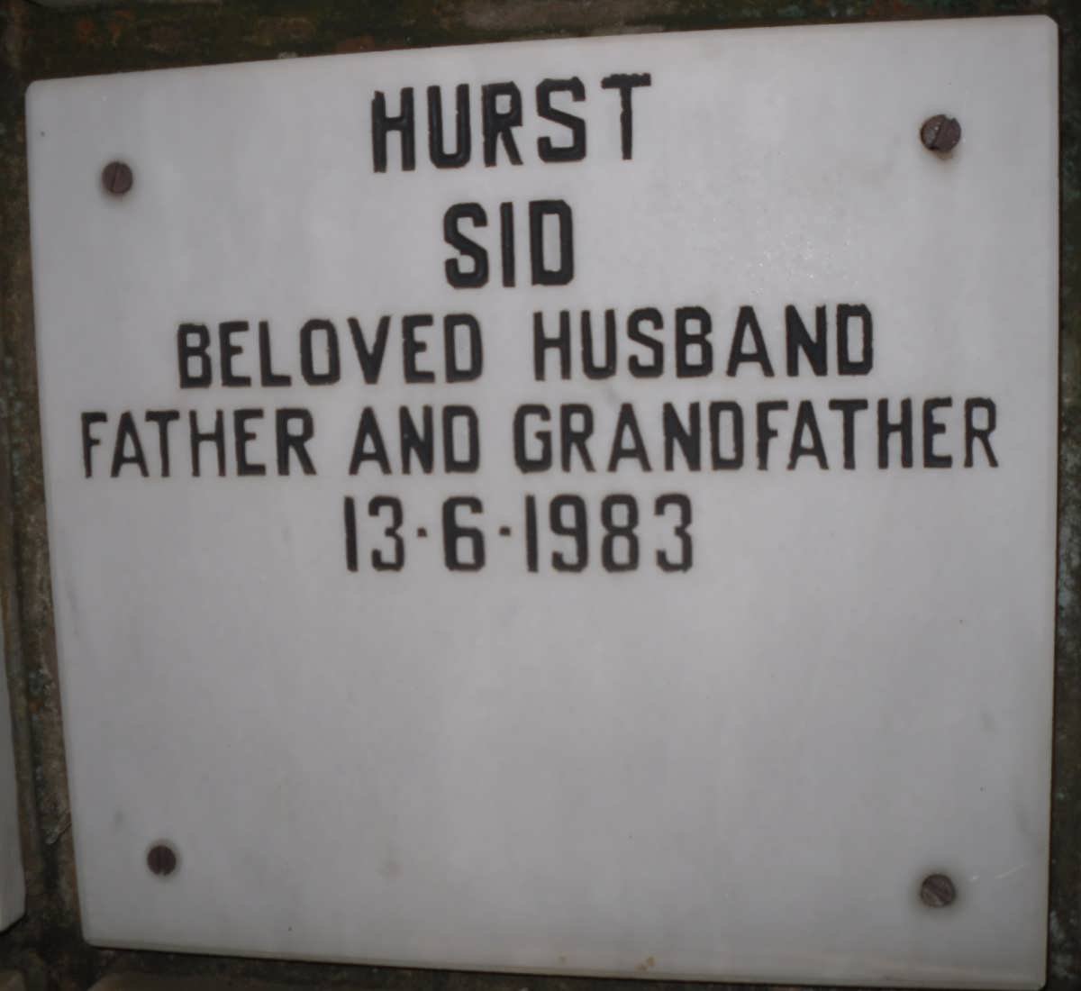 HURST Sid -1983