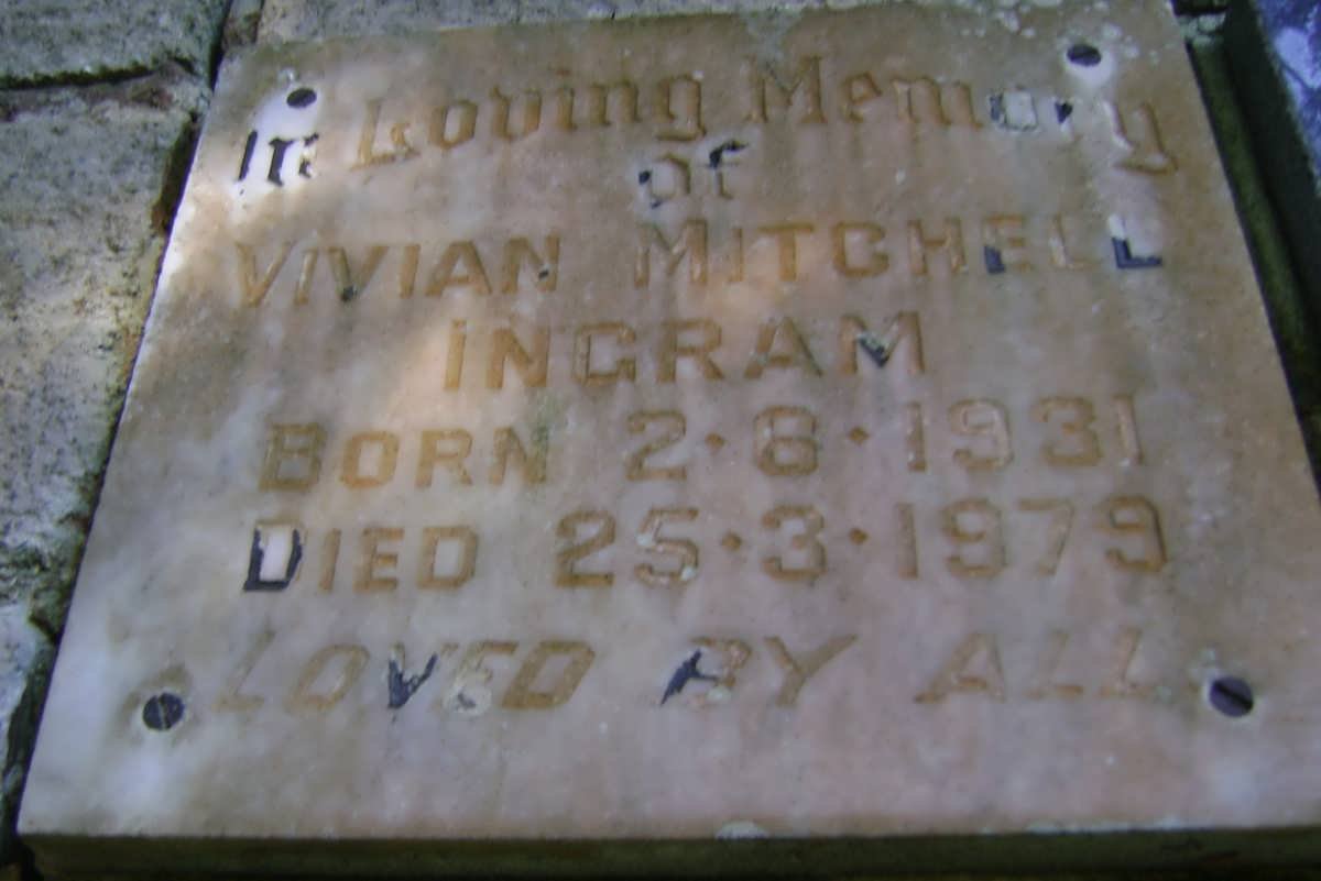 INGRAM Vivian Mitchell 1931-1979