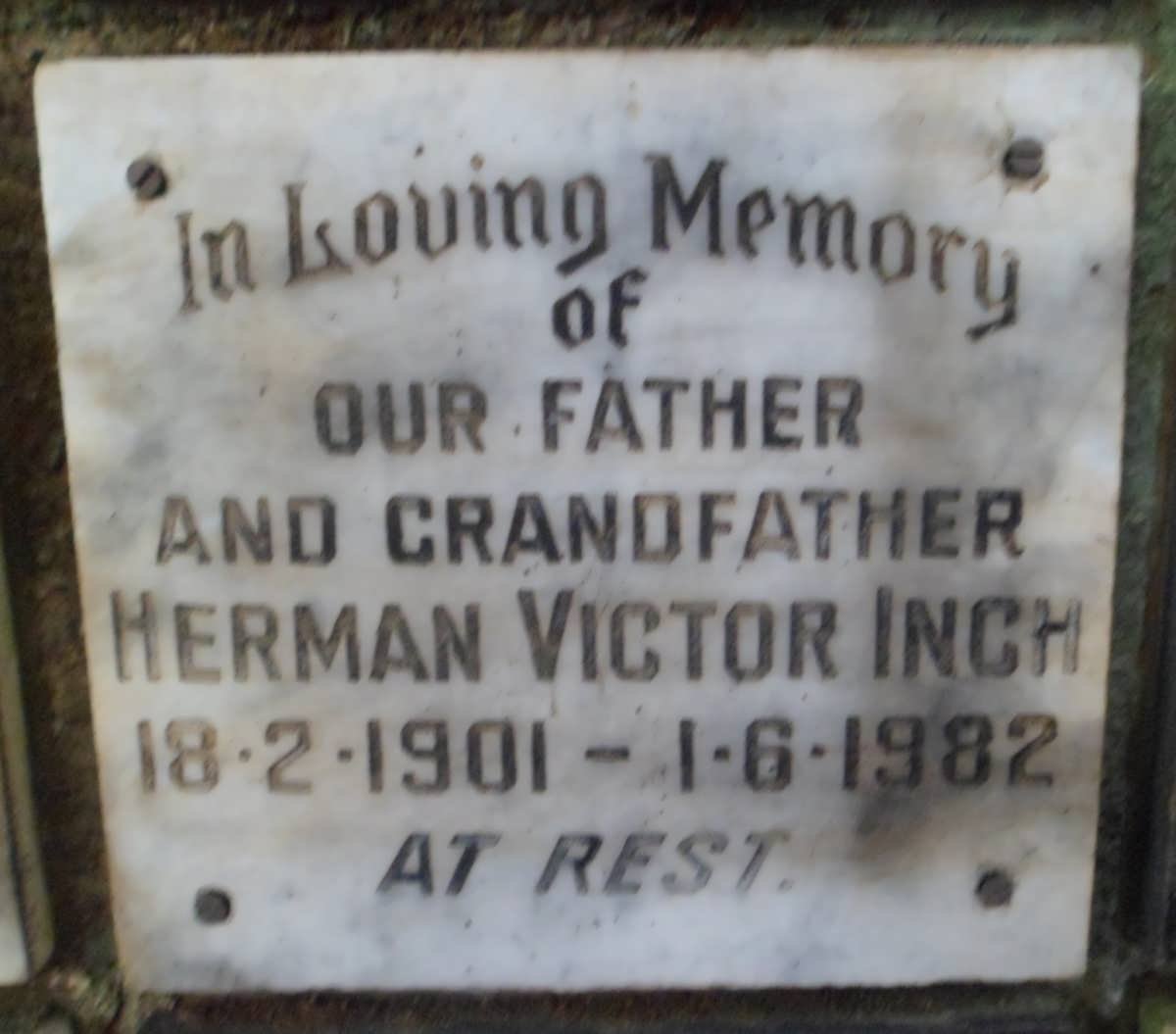 INCH Herman Victor 1901-1982