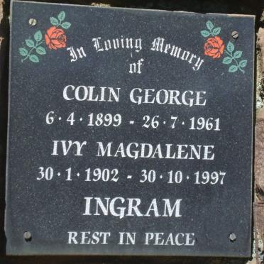 INGRAM Colin George 1899-1961 &amp; Ivy Magdalene 1902-1997