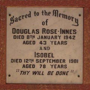 INNES Douglas, Rose -1942 &amp; Isobel  -1981