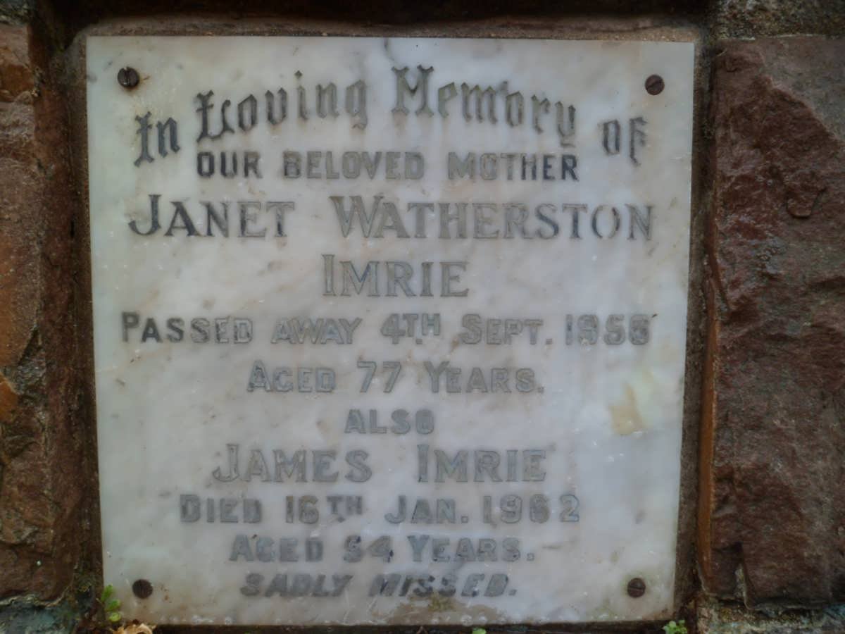 IMRIE James -1962 &amp; Janet Watherston -1956