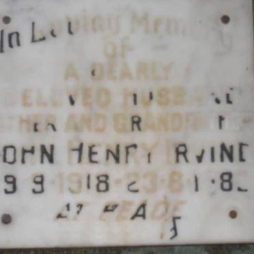 IRVINE John Henry 1918-1982