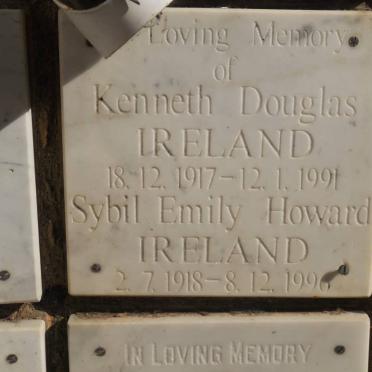IRELAND Kenneth Douglas 1917-1991 &amp; Sybil Emily Howard 1918-1996