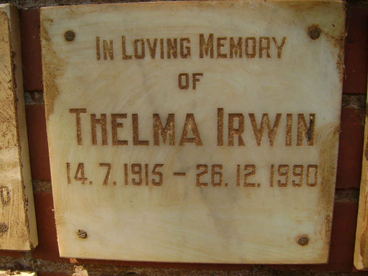 IRWIN Thelma 1915-1990