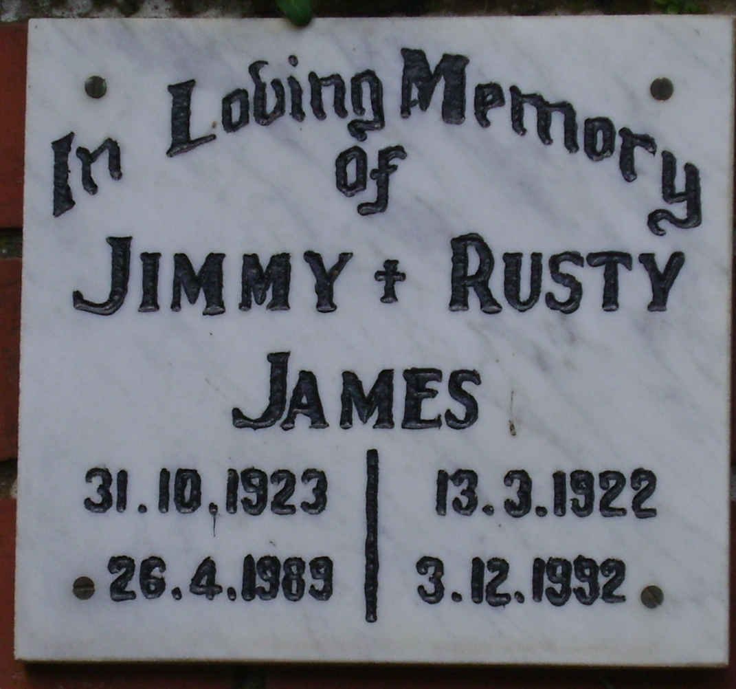JAMES Jimmy 1923-1989 &amp; Rusty 1922-1992