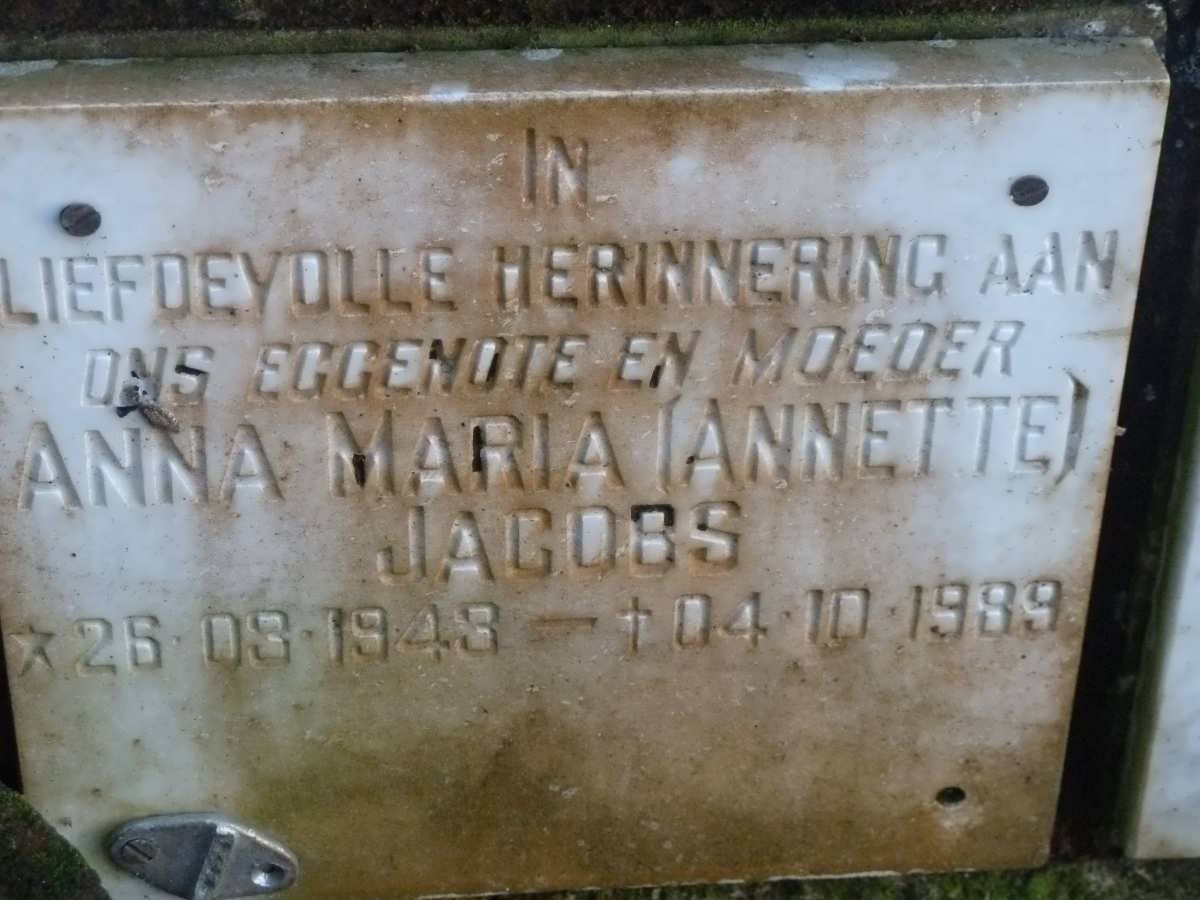 JACOBS Anna Maria 1943-1989
