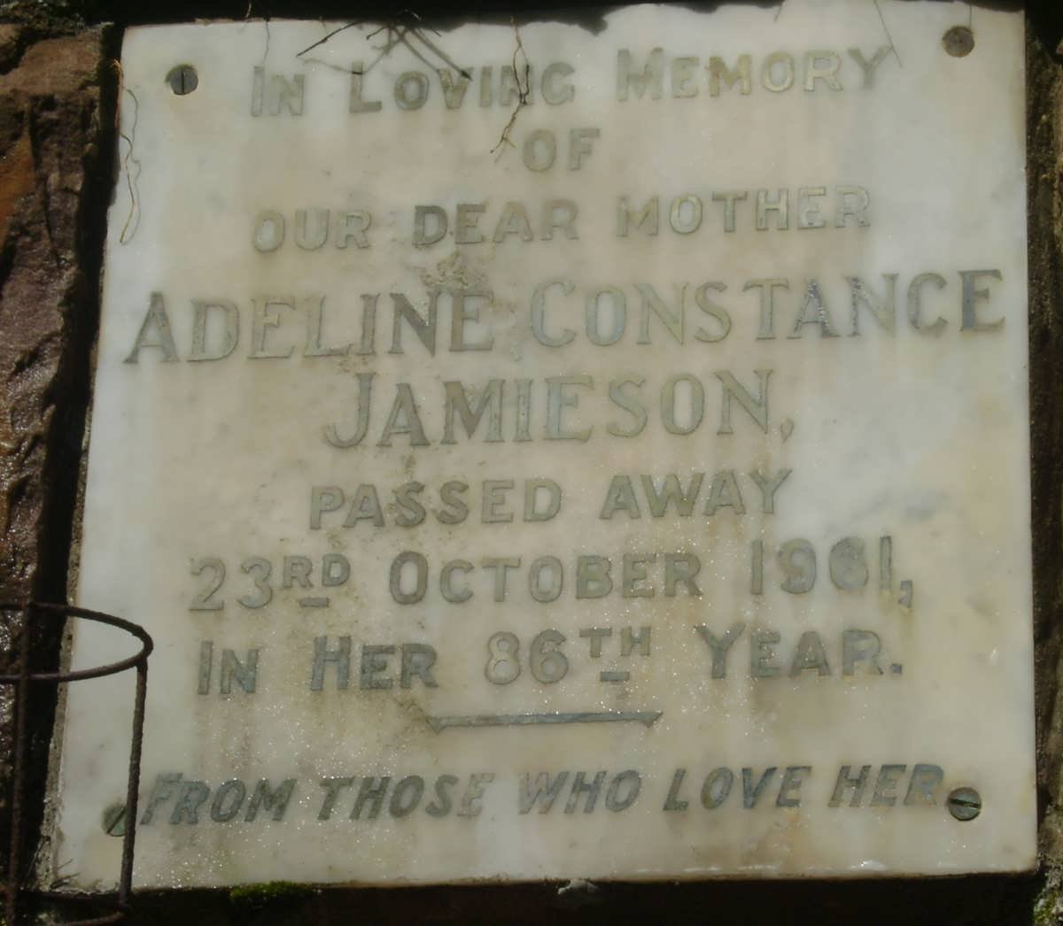 JAMIESON Adeline Constance -1961