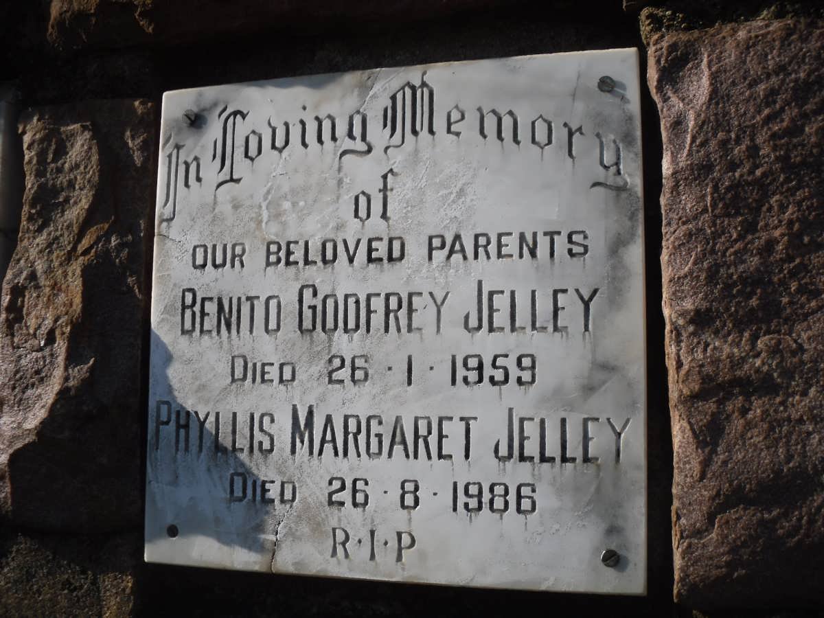 JELLEY Benito Godfrey -1959 &amp; Phyllis Margaret -1986