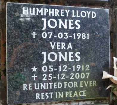 JONES Humphrey Lloyd -1981 &amp; Vera 1912-2007