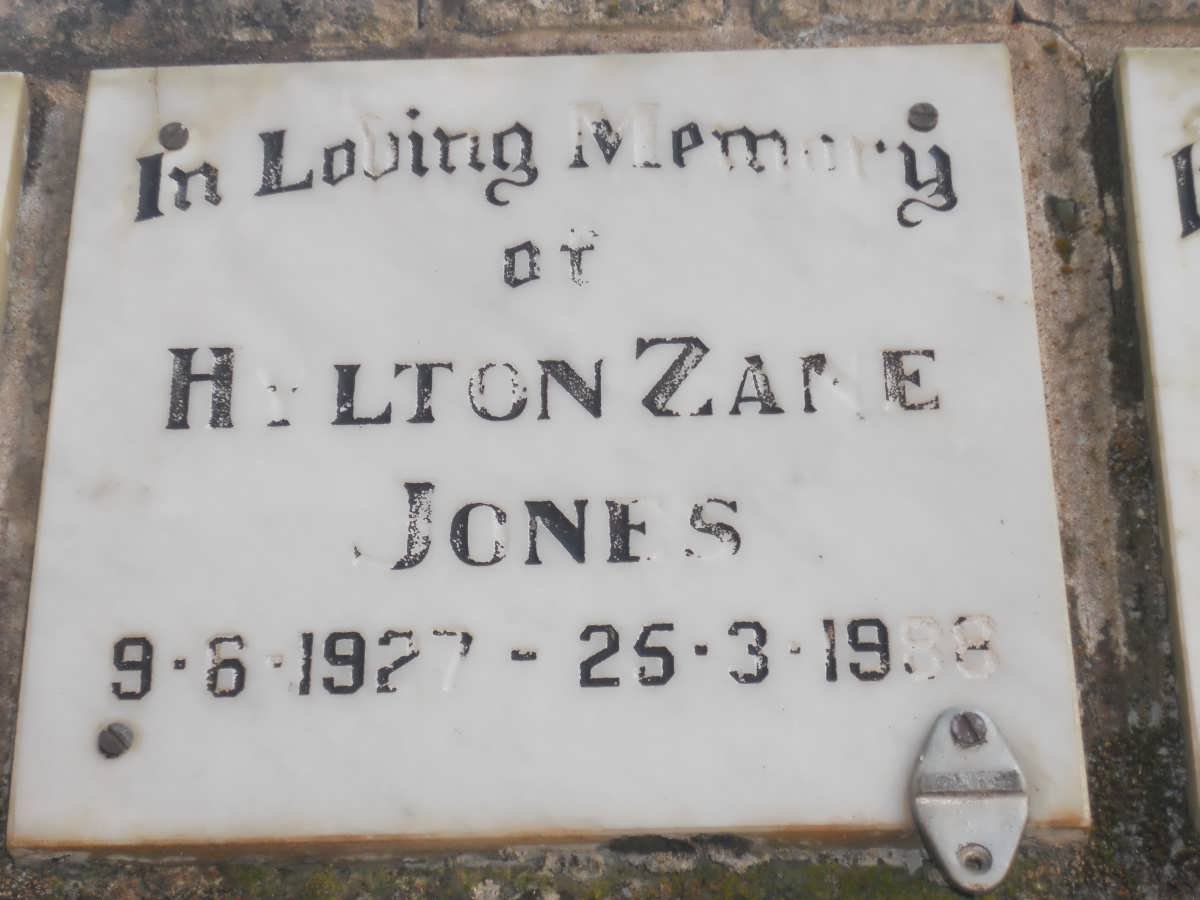JONES Hylton Zane 1927-1988