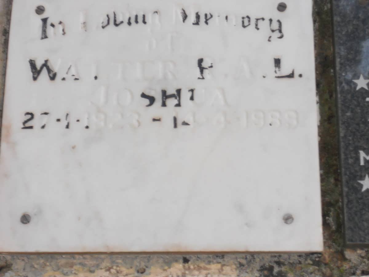 JOSHUA Walter R.A.L. 1923-1989