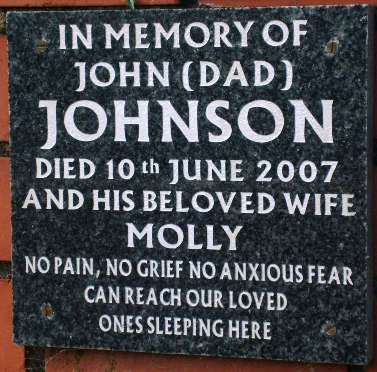 JOHNSON John -2007 &amp; Molly