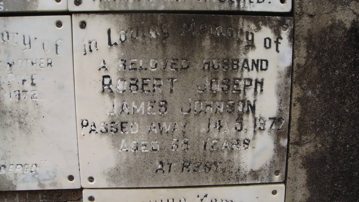 JOHNSON Robert Joseph James -1972