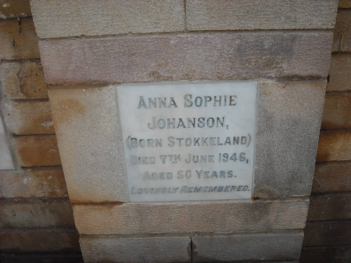 JOHANSON Anna Sophie nee STOKKELAND -1946