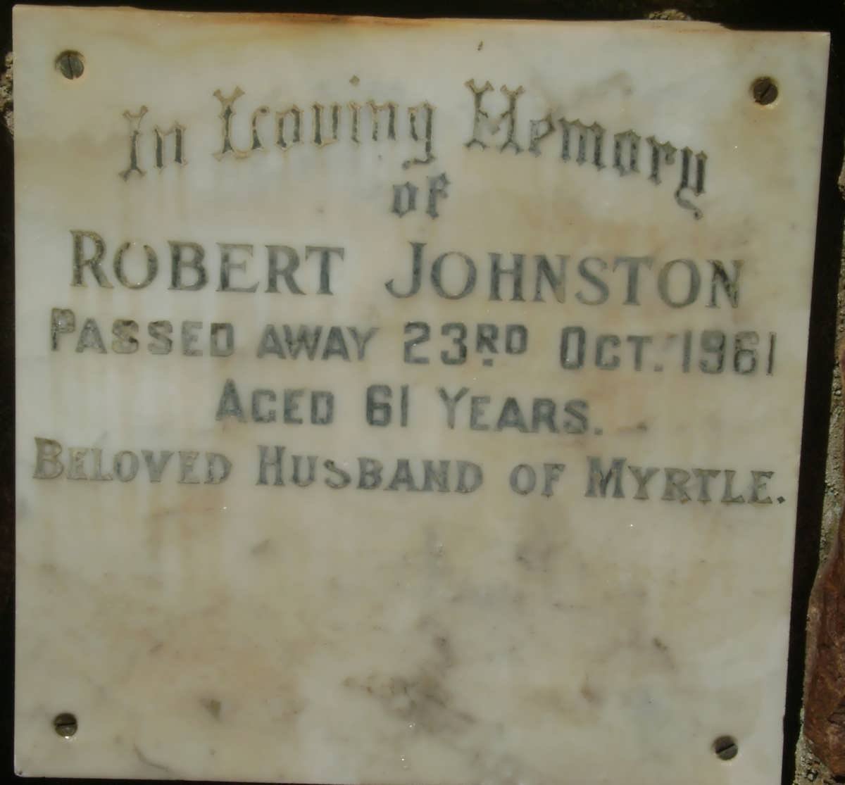 JOHNSTON Robert -1961