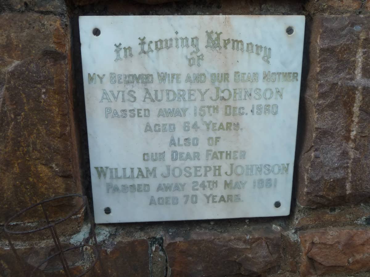 JOHNSON William Joseph -1961 &amp; Avis Audrey -1960