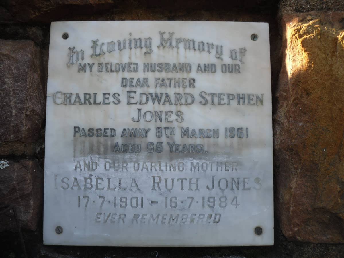 JONES Charles Edward Stephen -1961 &amp; Isabella Ruth 1901-1984
