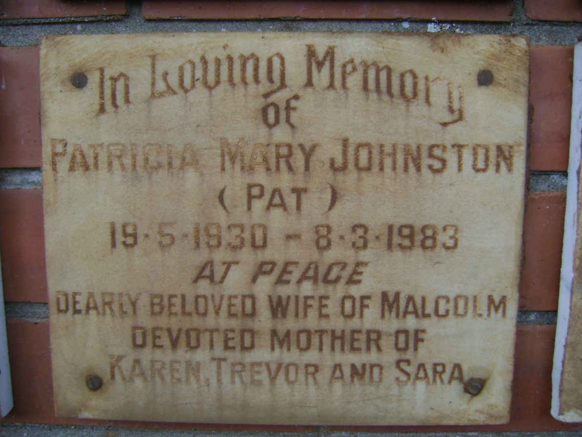 JOHNSTON Patricia Mary 1930-1983